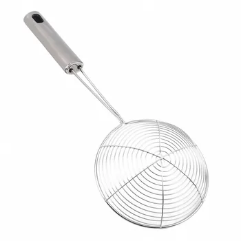 Oval Skimmer Stainless Steel Filter Mesh Oil Pot Food Filter Cookware Colander Fried Filter Kitchen Strainer Baking Cooking Tool 5