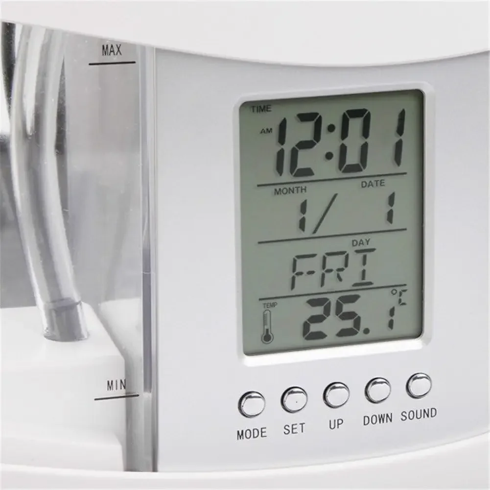 Aquarium Mini Fish Tank with Water Running Pump, Calendar Clock Light, Pen Holder Function,Rechargeable Desktop