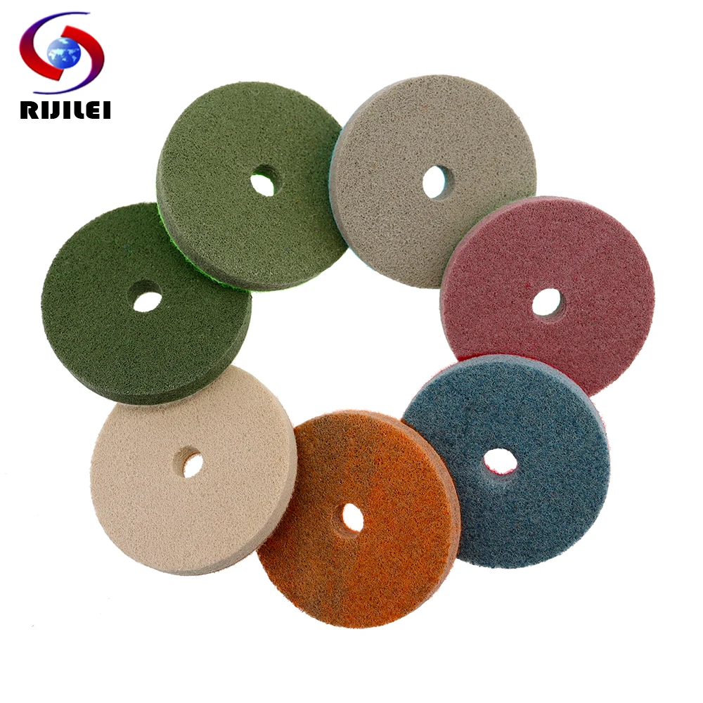 RIJILEI 7 Pieces/Lot 80mm Sponge Polishing Pads 3 Inch Durable Diamond Polishing Pad Marble Concrete Floor Grinding Discs  3FP6 113 pieces 3d marble run set