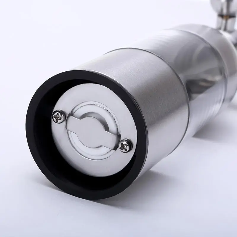 304 Stainless Steel Manual Pepper Grinder Faucet Shape Black Pepper Mill Seasoning Bottle Food Safe Ceramic Burr Salt Grinder