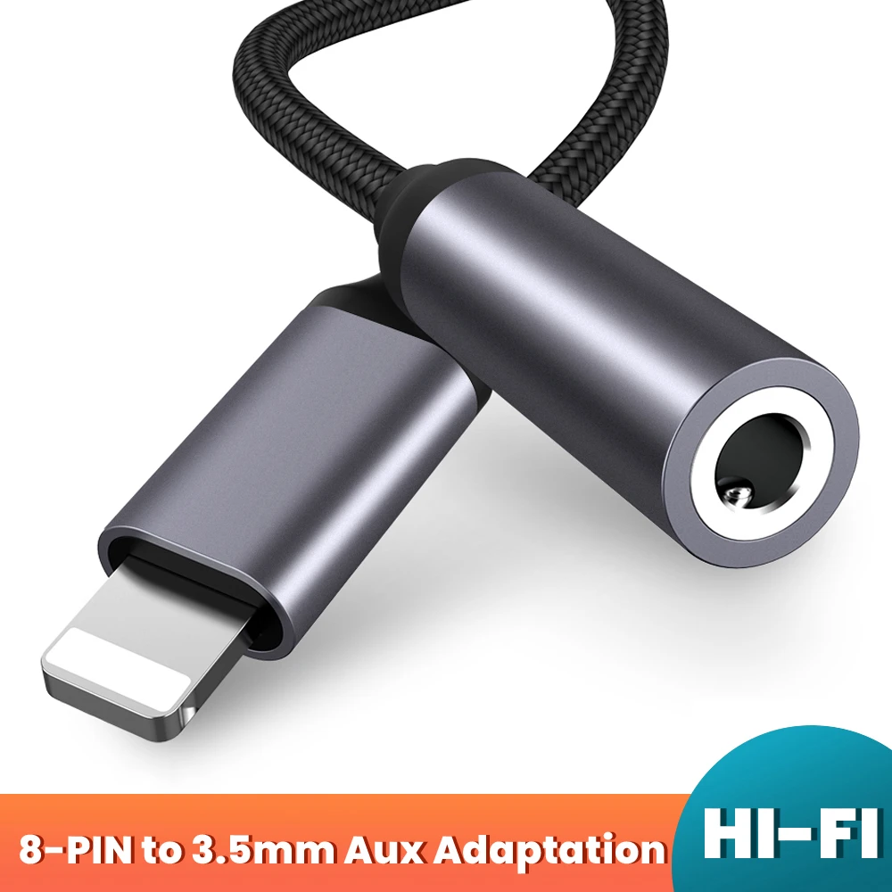8pin To 3.5mm Headphones Adapter For Iphone 13 12 11 Ios 14 3.5mm Jack Cable For Iphone Male To