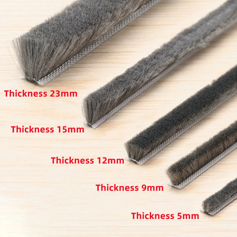 5/10M Brush Strip Self Adhesive Door Window Weather Stripping Sliding Wardrobe Door Sound Insulation Dust Sealing Strip