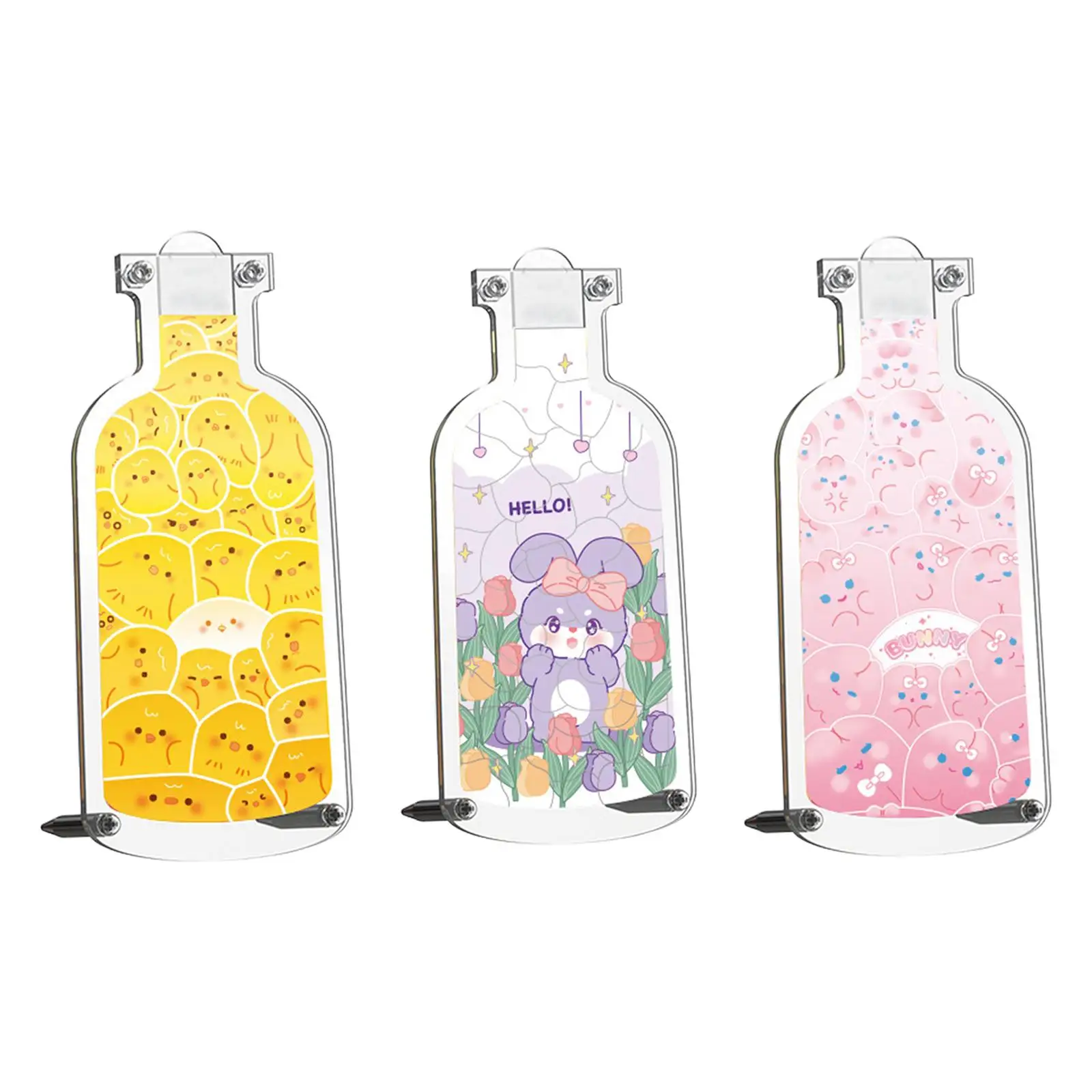 

Acrylic Puzzles Home Decor Creative Educational Early Leaning Toy Bottle Standee Puzzle for Children Teens Adults Boys Girls