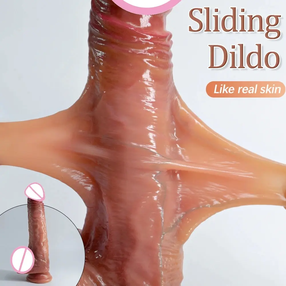 Realistic Dildos for Women Skin Sliding Foreskin Testicles Dildo Anal Vaginal Stimulation Strapon Big Penis Sex Toys for Woman 1