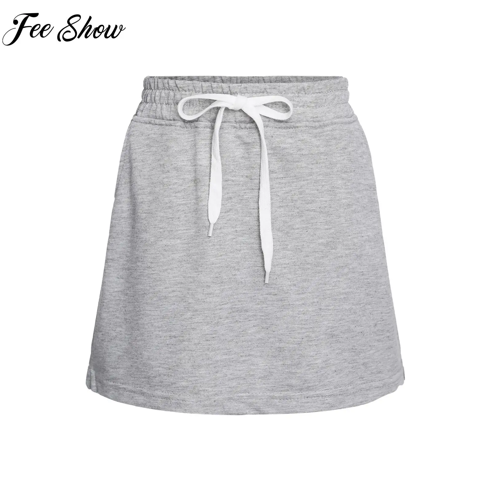 Kids Girls Tennis Sport Pantskirt Solid Color Shorts with Pocket for Tennis Golf Badminton Running Yoga Sport Skirts