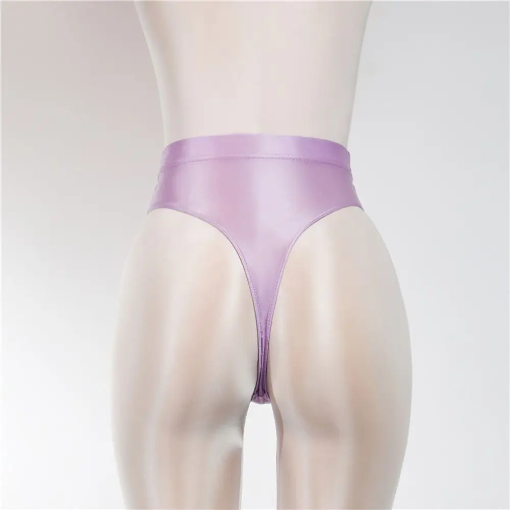 Large Size Gloss Satin Sexy Ultra-thin Dance Wear Women Panties High Waist G-string