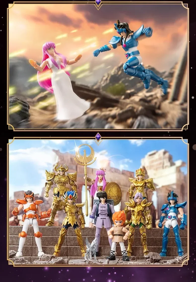Blokees Galaxy Version Gold Saint Actionfigur Waage Dohko Schütze Champion Seiya Mu Aiolia Montagespielzeug Kinder Geschenk – Detail 10