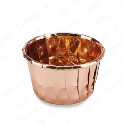 Gold Foil Silver Muffin and Cupcake Liner Set - 50-Pack Premium Cake Wrappers - Small 3830mm (Champagne)