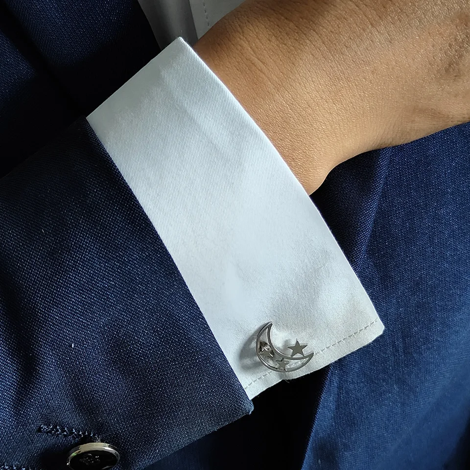 thumbnail image 2 of LeCalla Sterling Silver Cufflinks For Men - Cubic Zirconia Square Cuff Links For Groom & Formal Wear 2 of 13
