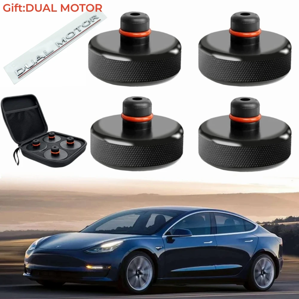 For Tesla Silicone Jack Lift Pad Point Adapter For Model 3 Model Y Model S  Model X With Storage Bag 4 Pack