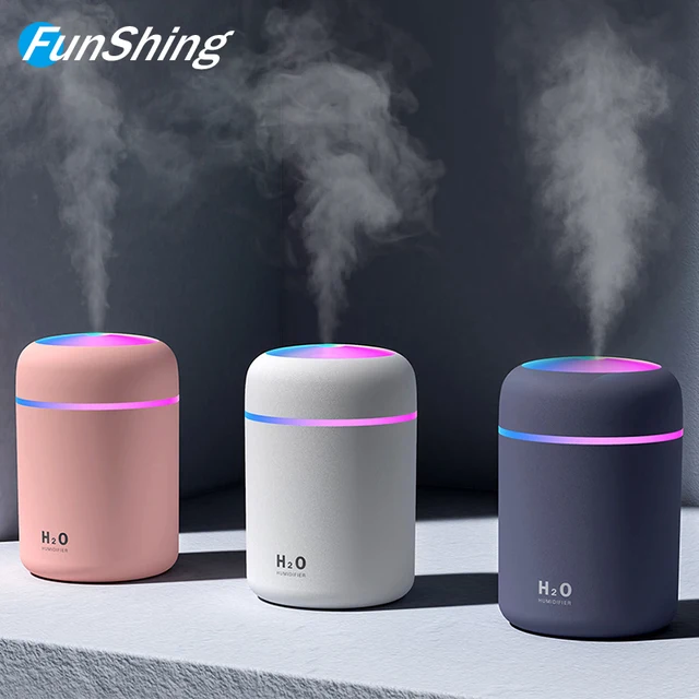 FunShing 300ml Air Humidifier Ultrasonic Aroma Essential Oil Diffuser USB Car Diffuser Mist Maker LED Light Humidifier For Home 1