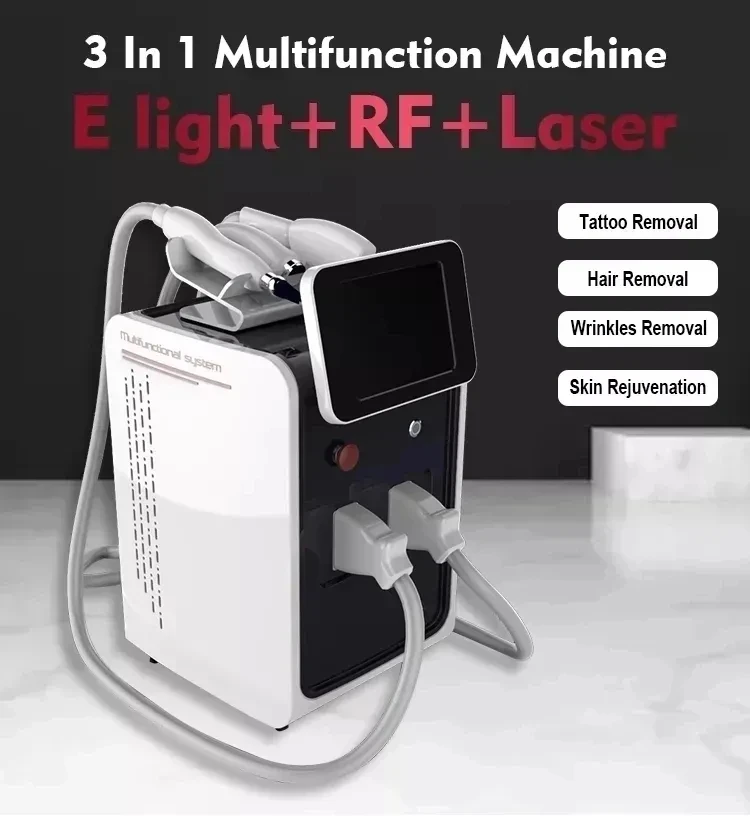 Multifunctional Beauty Machine 3 en 1 IPL + RF + Nd Yag Tattoo Hair Removal