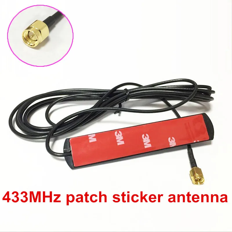 433M patch antenna 433M sticker antenna with SMA RG174 cable wireless data transceiver aerial