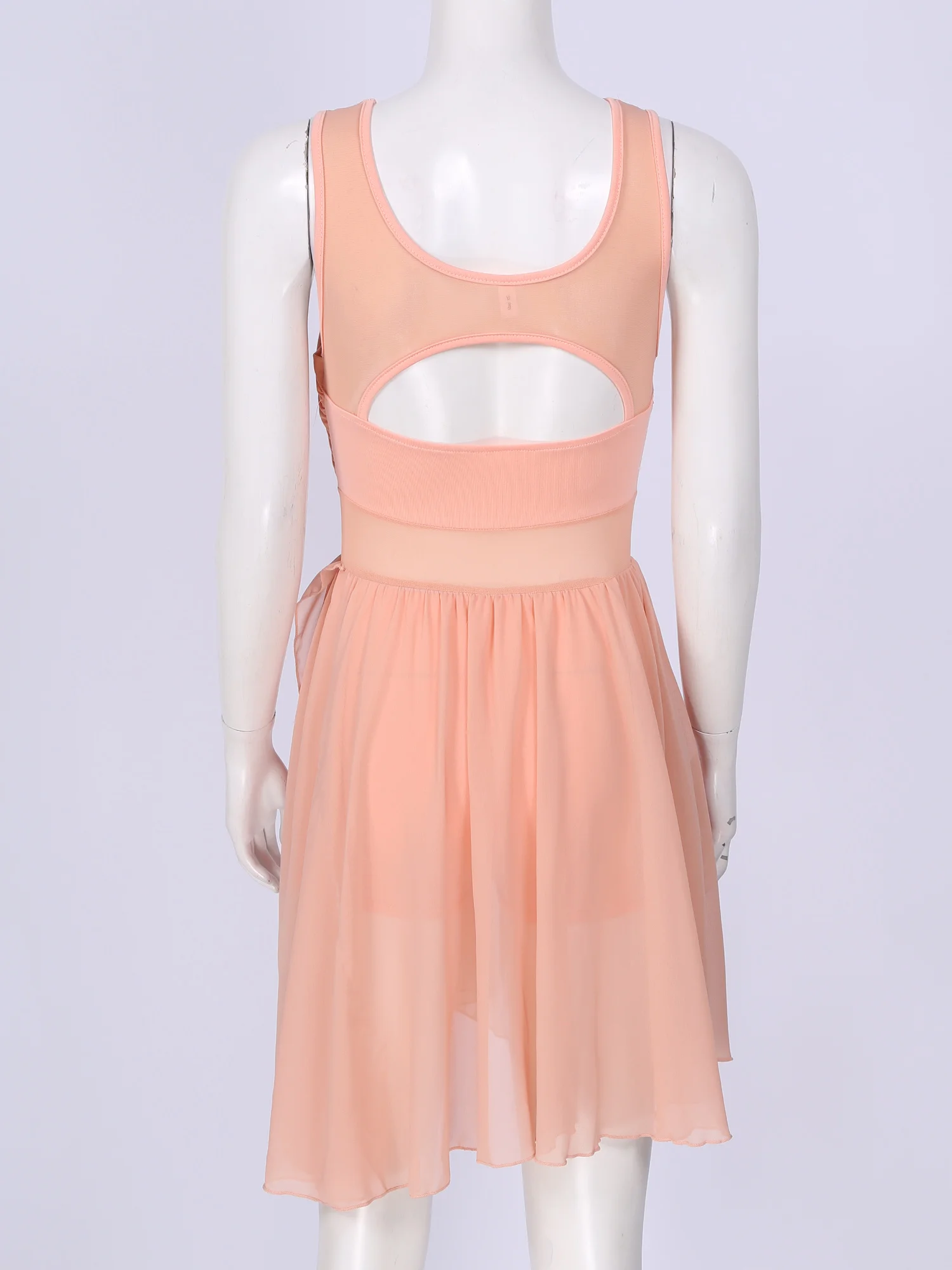 Ballet Leotard Dance Leotard Ballet Dress Women Sleeveless Cut Out Asymmetric Chiffon Ballet Dance Leotard Dress Adult Lyrical Modern Dance Practice Costumes