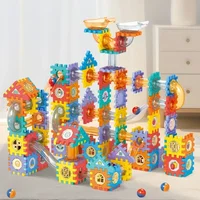 Variety track ball building block children DIY assembly build slide marble educational toy 1