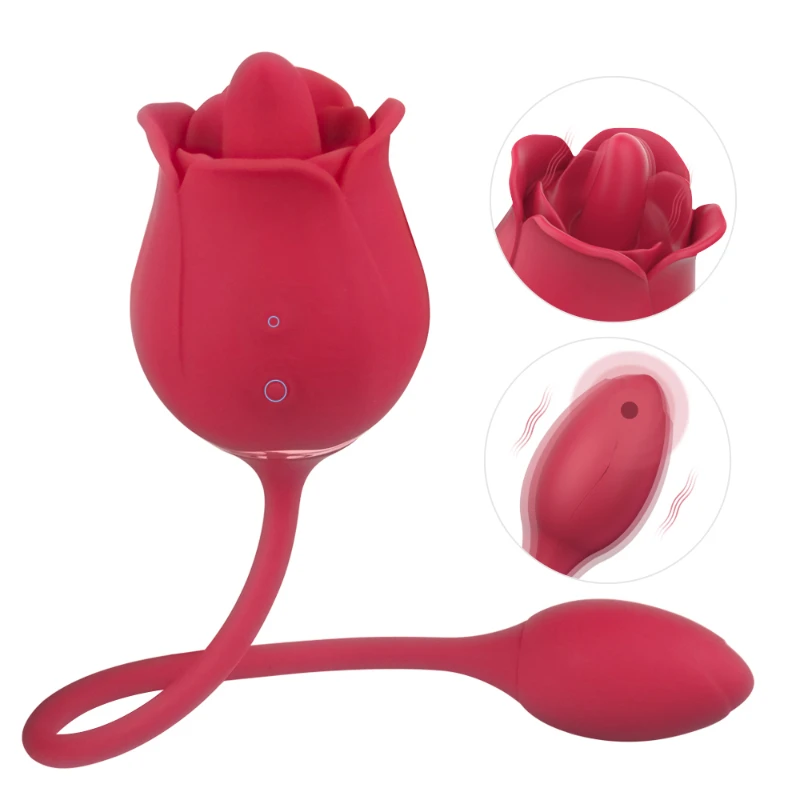 Vibratore a rosa per stimolazione del clitoride e capezzoli_voghion.com