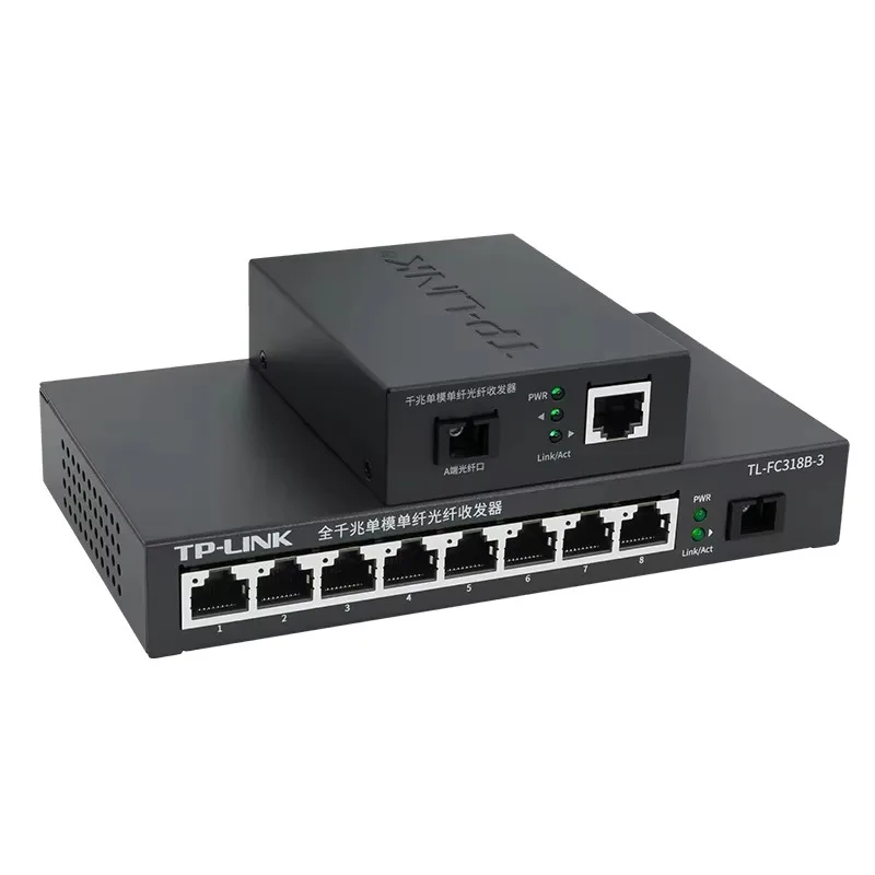 TP-Link TL-FC318B-3/TL-FC311A-3 3KM SC Singlemode Media Converter Gigabit Fiber Transceiver
