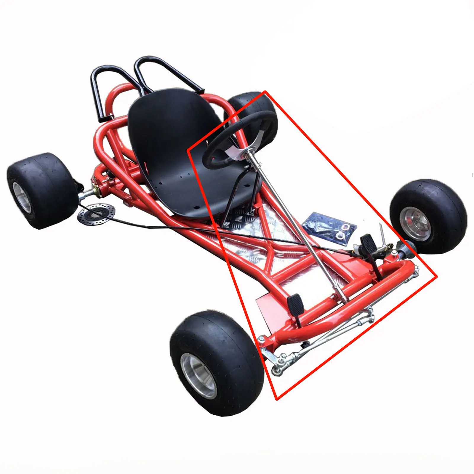 Go Kart Front Axle Kit Go Kart Steering Set Tie Rod Wheels Trike Kit Drift Trike Axle For DIY ATV