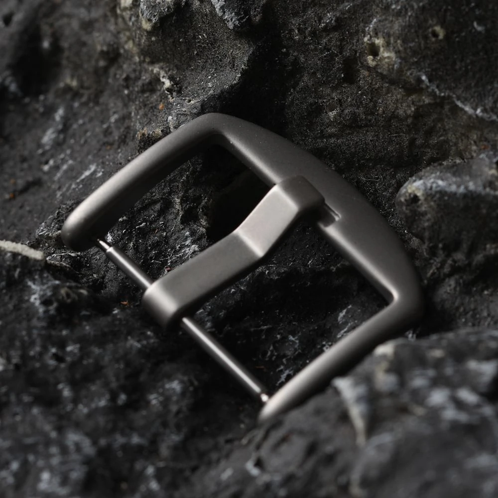 Premium Titanium Alloy Matte Leather Strap Buckle, High-Strength Metal Design