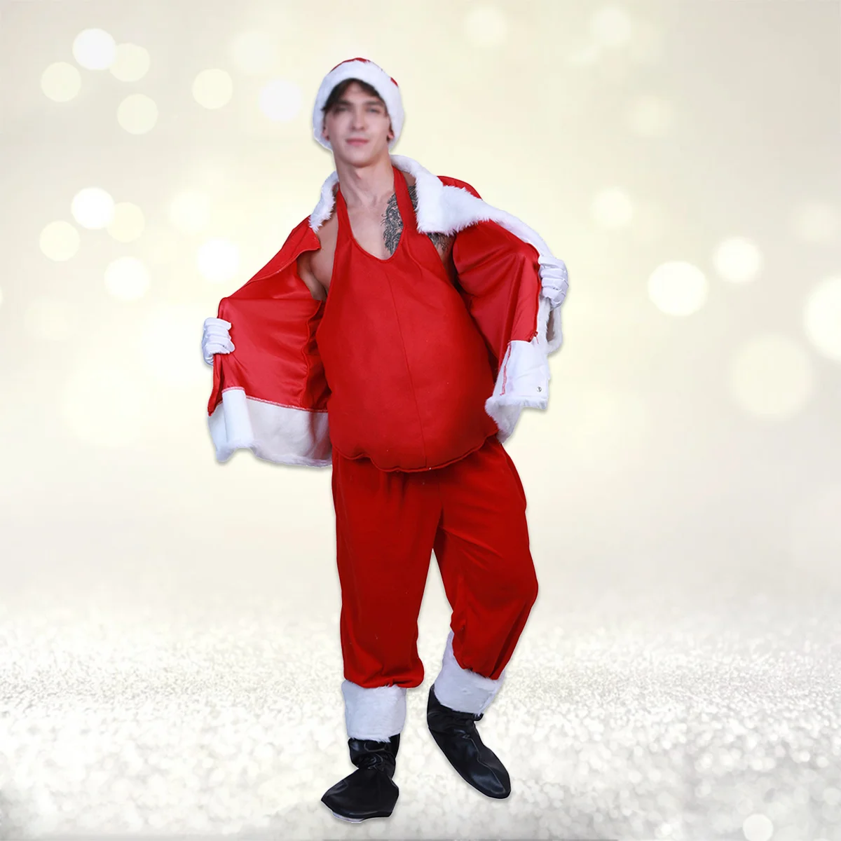 Santa Belly Claus Padding Stuffer Fat Suit Costume Accessory Adult