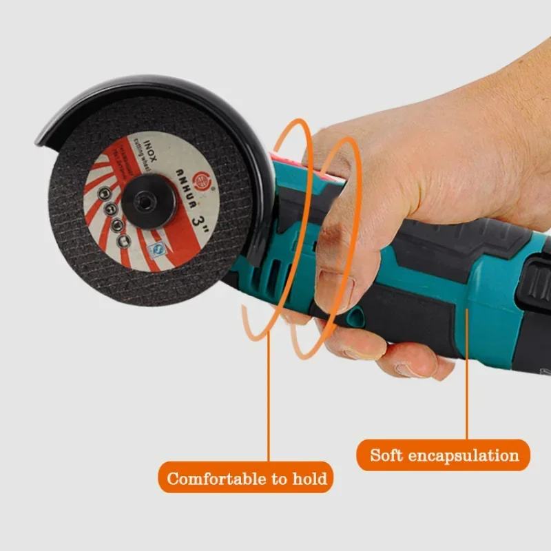 12V 19500rpm Brushless/Brush Cordless Angle Grinder Electric Grinding Cutter for Cutting Polishing Ceramic Tile Wood Stone Steel 3