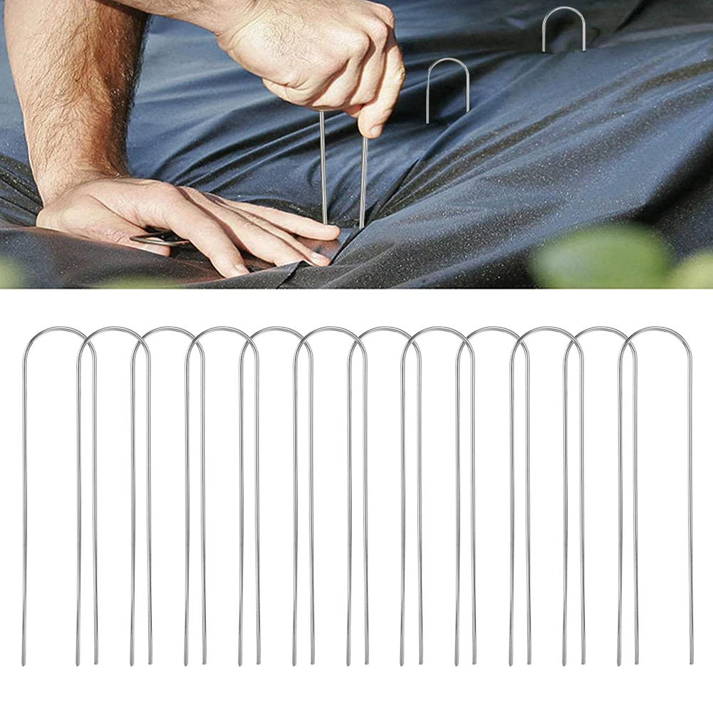 Horticultural Cloth Nails 12pcs 10inch for Soccer Goals and Trampoline