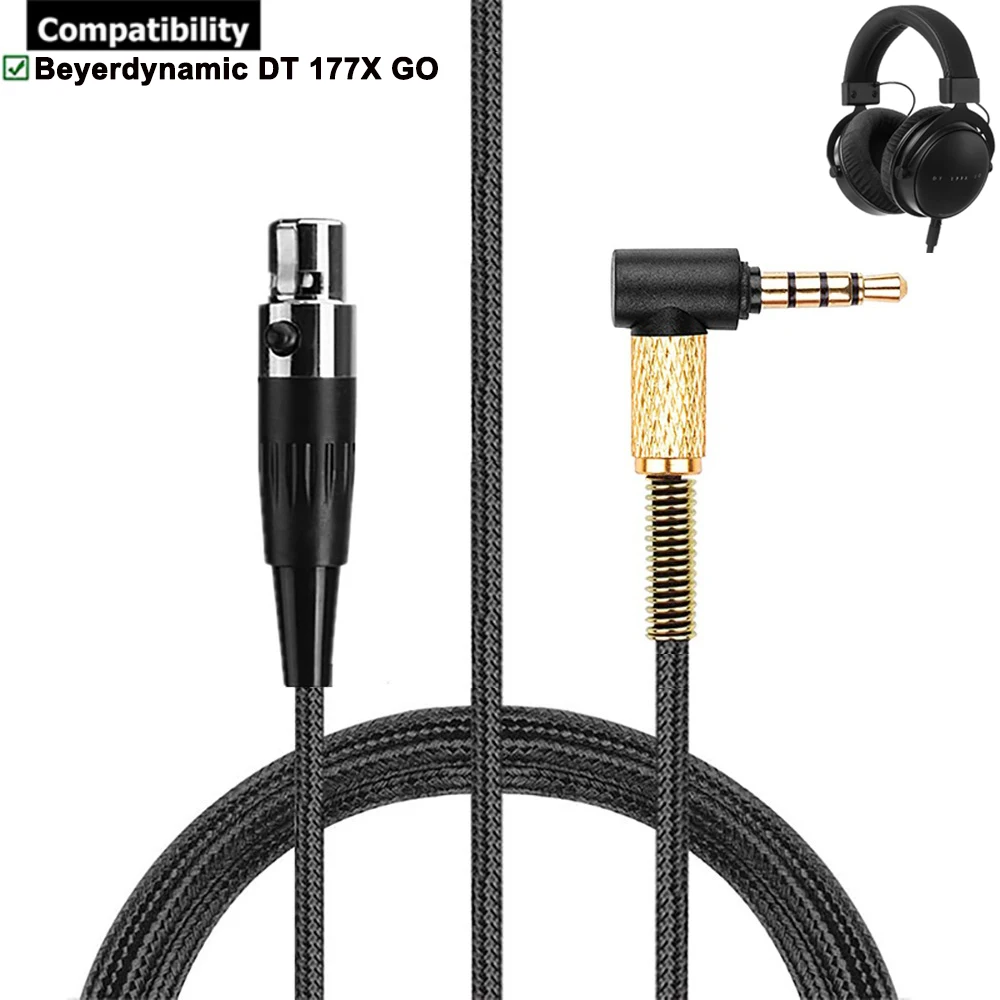 

OFC Nylon Braided Replacement Mini XLR 4 Pin Cable Extension Cord For Massdrop X Beyerdynamic DT 177x GO Headphones