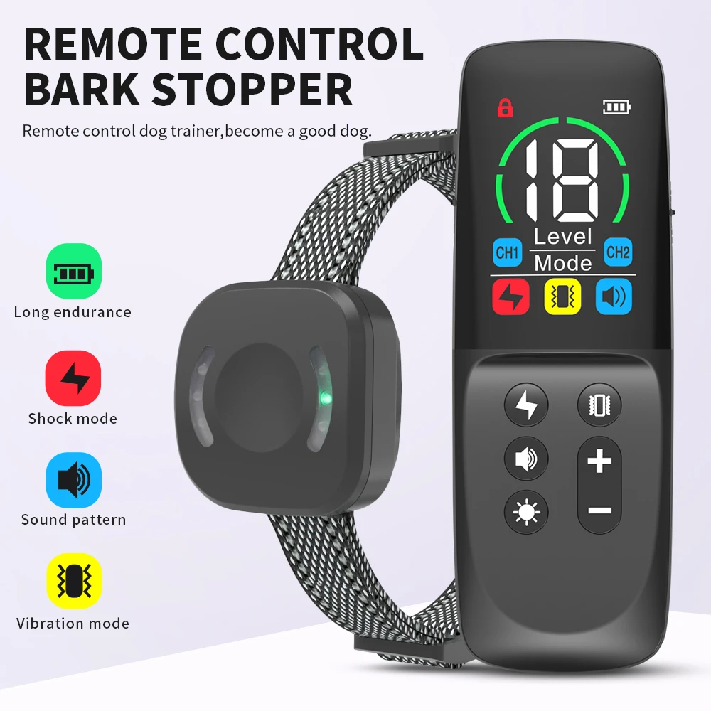 800m Electric Dog Training Collar with Shock Vibration Sound
