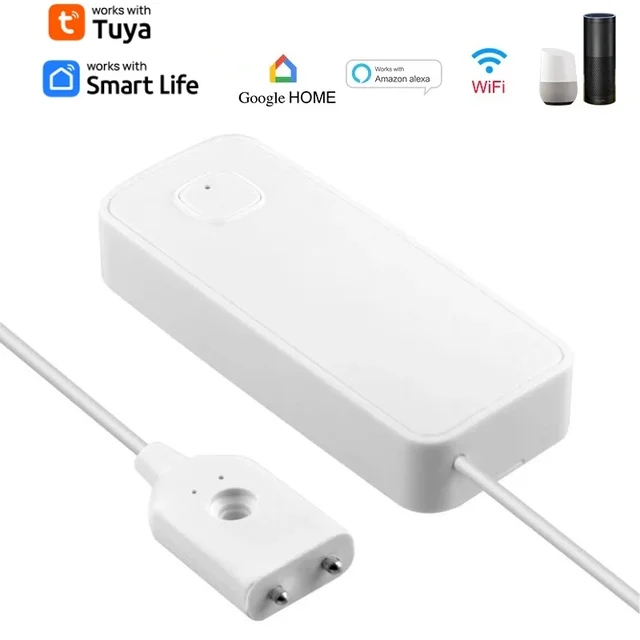 Tuya WiFi smart water leakage sensor leak level 80db sound alarm detector security overflow protection Tuya Smart Life app 6