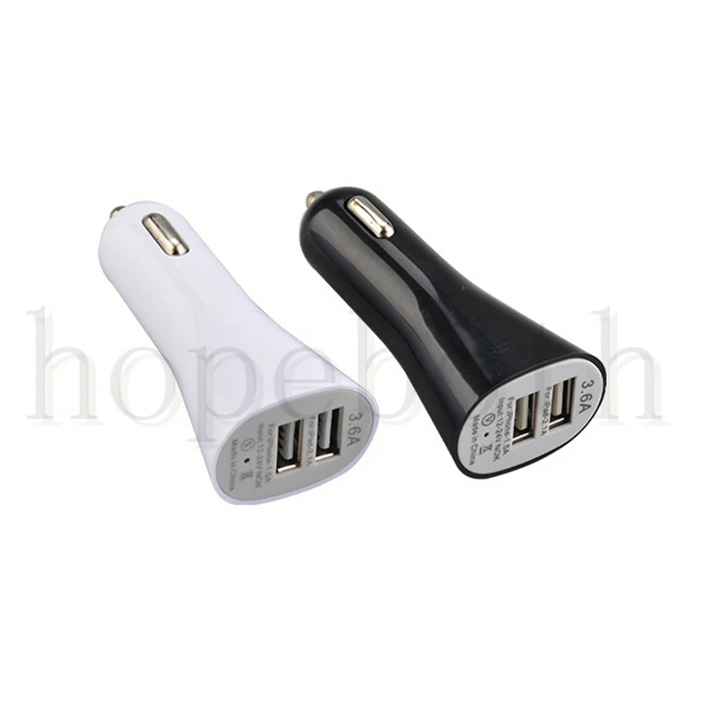 

500Pcs Universal Dual USB Car Charger 2 Ports Cigarette Lighter Charge Power Adapter For Mobile Phone GPS MP3 MP4 Factory Cheap