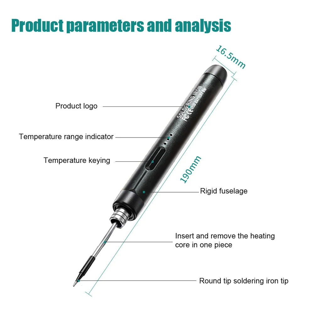 Soldering Iron USB Intelligent Electric 300-450℃ Temperature Adjustment Function for Soldering Repairing