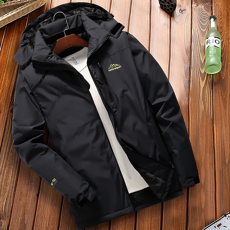 Ancient World Mens Thick Down Windbreaker Jacket With Generous Hood For Extreme Winter Warmth main image 0
