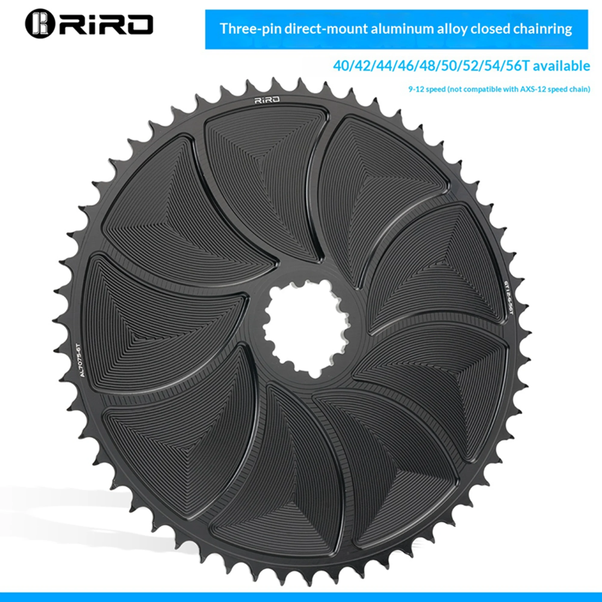 RIRO 3-Bolts Direct Mount Bicycle Chainring Road Bike Narrow Wide Chainwheel 1mm Offset Road Gravel Bike Sprocket Crown for SRAM