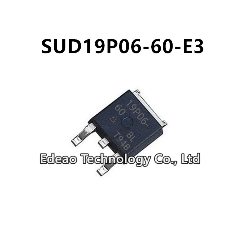 

10Pcs/lot NEW 19P06-60 SUD19P06-60 TO-252 SUD19P06-60-E3 18.3A/60V P-channel MOSFET field-effect transistor
