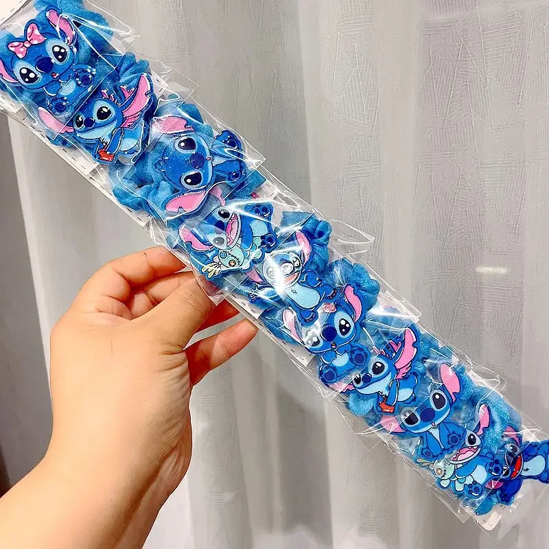 

Hot Sale Disney Anime Lilo & Stitch Hair Bands Kawaii Stitch Hairpin Cartoon Rubber Band Hair Accessoires Girl Gifts Toy Figure