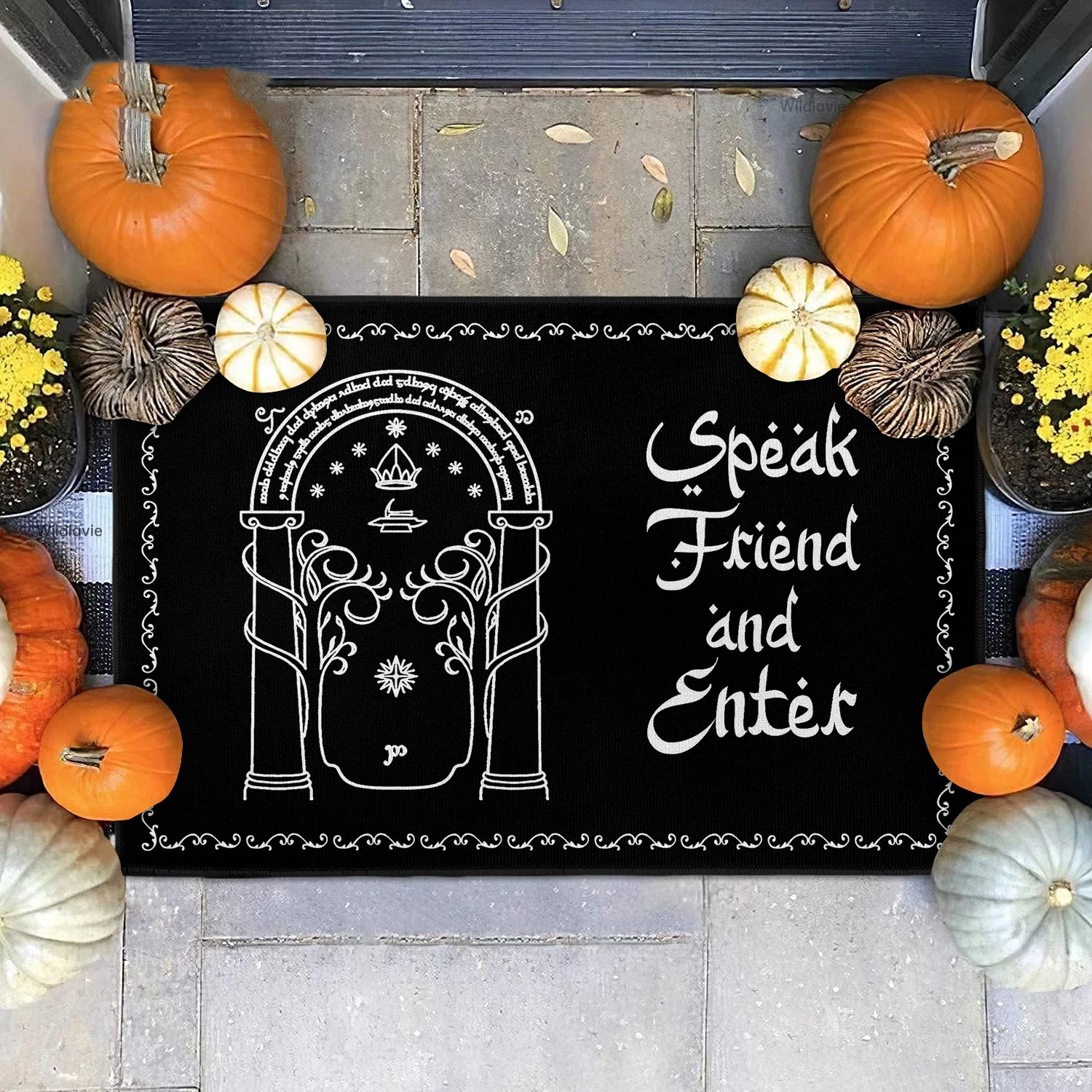 Description Picture 6 of itemSpeak Friend and Enter Doormat Non-Slip Bathroom Kitchen Mat Garden Garage Door Floor Entrance Carpet Rug