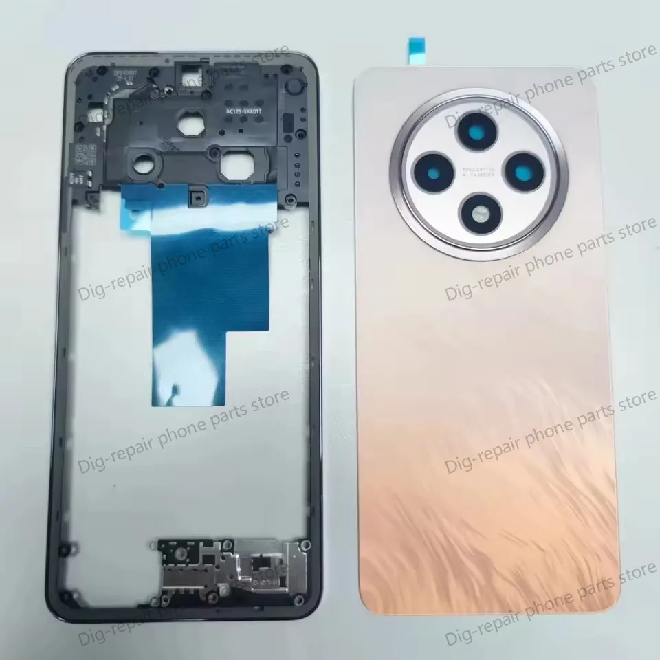 OPPO Reno 12F용 새 후면 커버, 후면 배터리 도어 하우징 케이스, 카메라 렌즈 프레임 교체