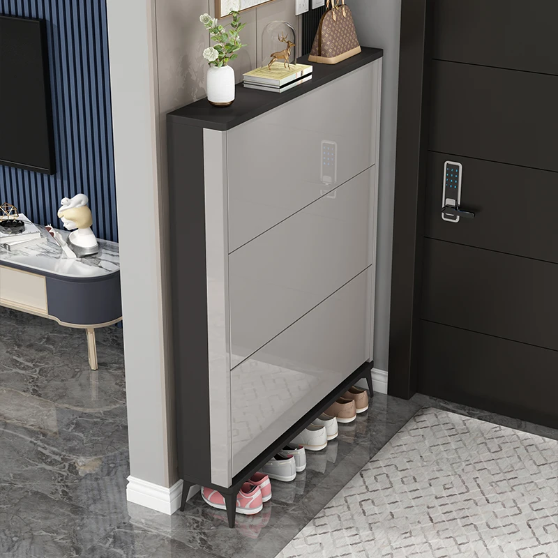 Modern Cabinet Tipping bucket Shoe Storage Cabinet Small Ultra-thin Shoe Rack Space Saving Shoe Organizer Furniture LSLYH