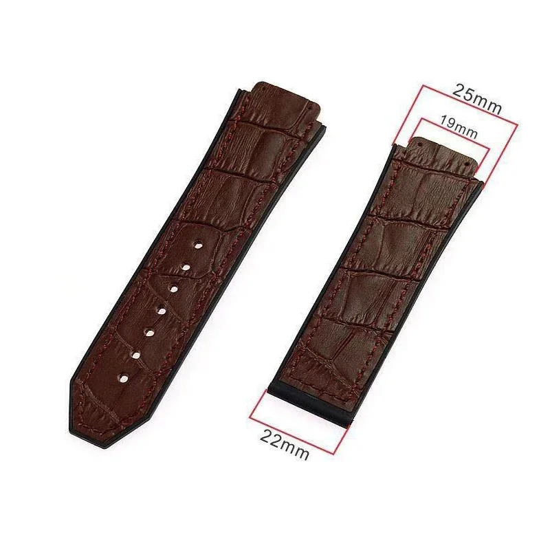 Elegant Leather and Silicone Sport Watch Strap - Fashion Accessory
