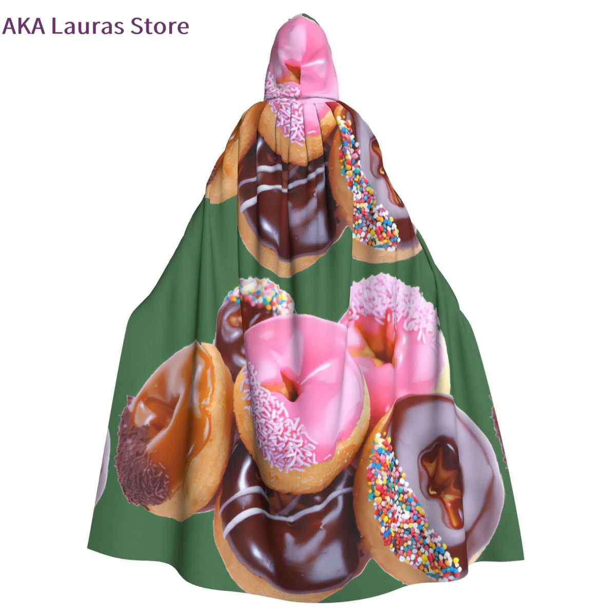 

Adult Vampire Cape Hooded Robe Halloween Donuts Cloak Full Length Cosplay
