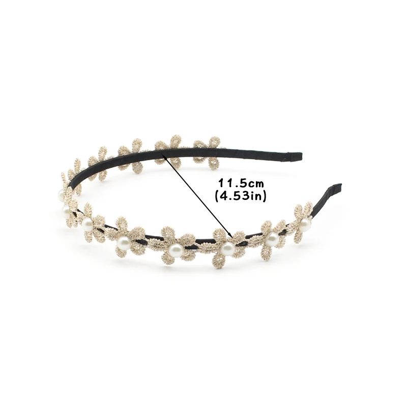 White Pearl Flower Hairbands for Kids Girls Cute Princess Non-Slip Hair Hoop Korean Sweet Children Headband Baby Hair Accessorie 6