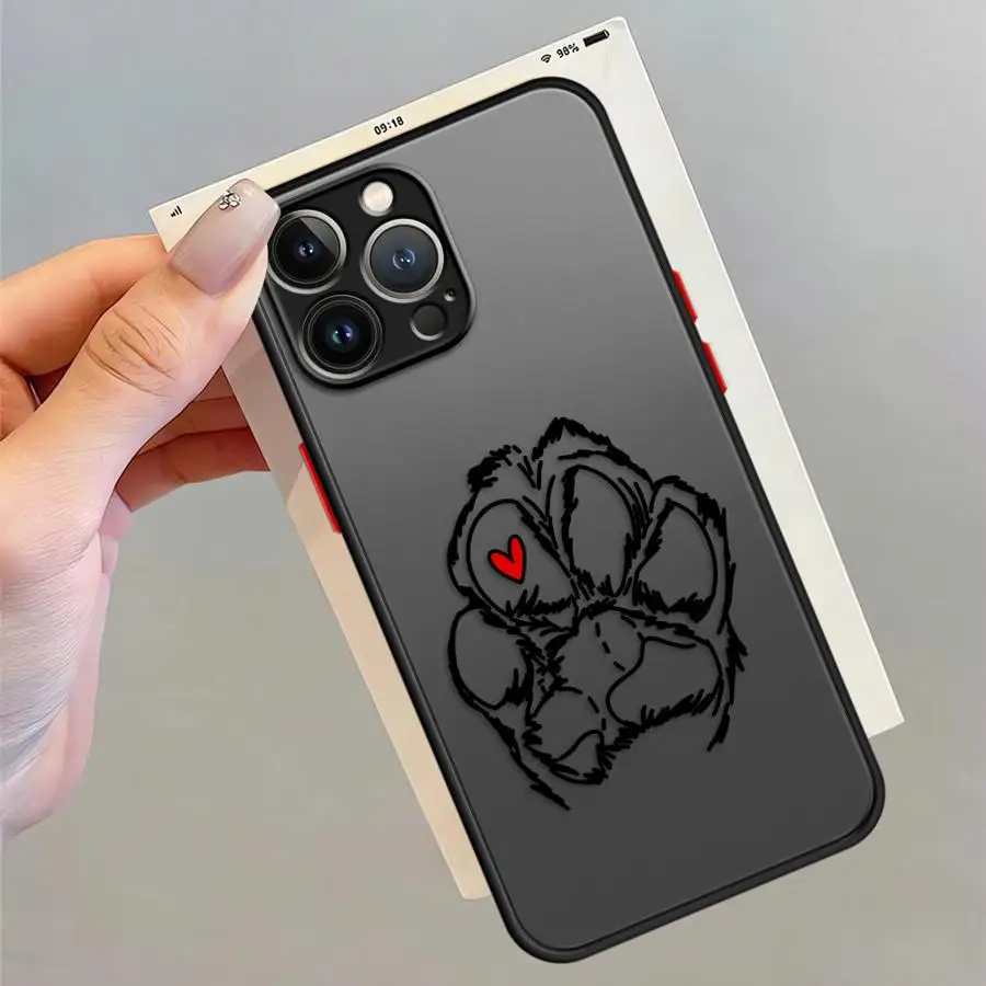 Cute Pet Paw Prints Phone Case - Stylish Back Cover Design