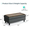 46 Inches Wide Linen Coffee Table Long Shoes Bench Footstool, Storage Chest, Foot Rest Stool, Storage Ottoman Bench 2