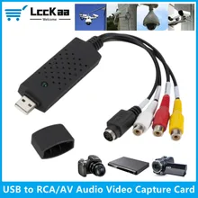 Lcckaa usb adaptador de placa de captura de vídeo de áudio com cabo usb usb 2.0 para rca conversor de captura de vídeo para tv dvd vhs dispositivo de captura