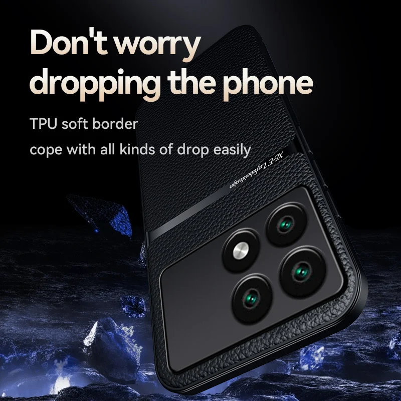 Leather Magnetic Holder Case - Soft Silicone Protective Cover