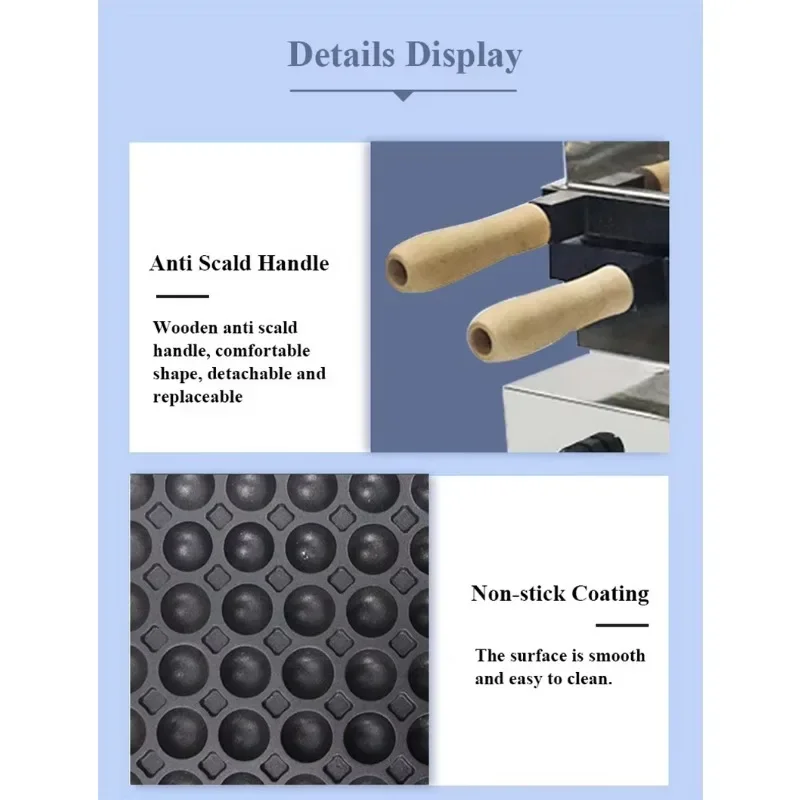 Electric 110V 220V Snack Machine Baby Sponge Cake Maker Round Tokyo Castella Ball 60 Holes