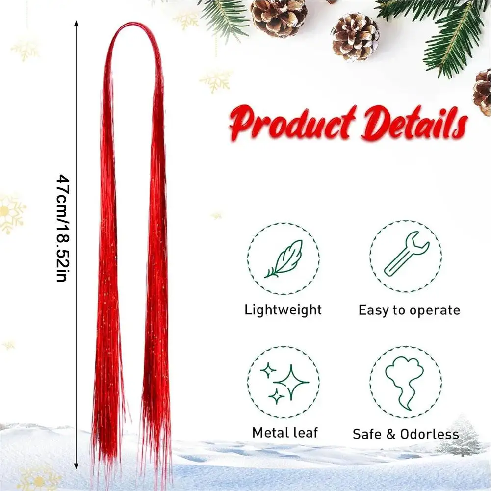 NEU 5000 Stränge Eiszapfen Schillerndes Lametta Folie Fransengirlande für Weihnachten Weihnachtsbaumschmuck Partyzubehör Urlaubsdekoration – Detail 22