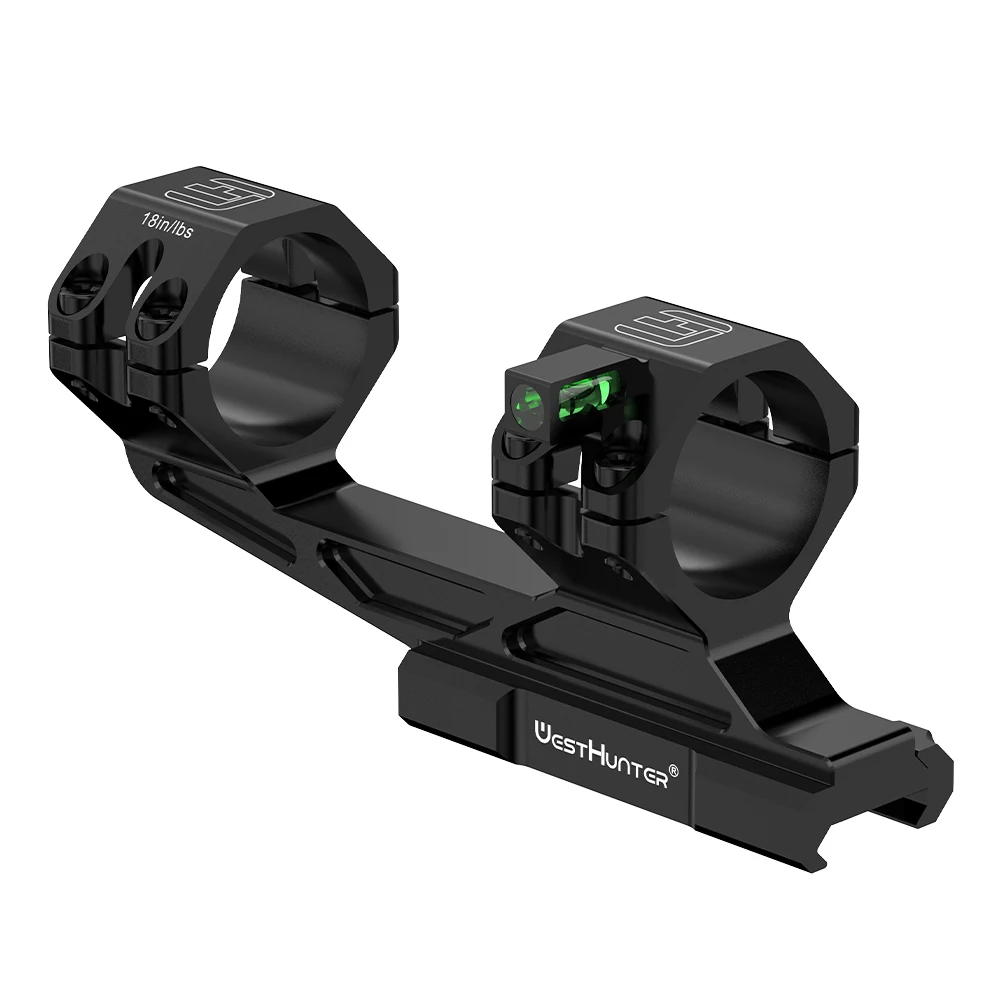 WestHunter Cantilever Picatinny One-Piece Scope Mount with Bubble Level Dual Ring Hunting Rings WH305B (30mm) WH306B (34mm)