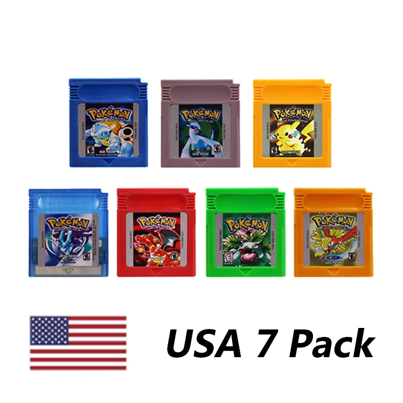 Pokemon Series 7 Boxes/Set 16 Bit GBC Game Cassette Classic for Video Game Cartridge Console USA/ESP/FRA/ITA/NOE Version 2