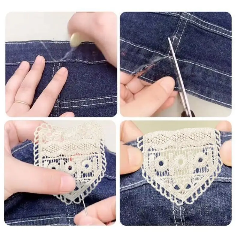 청바지용 조절 가능한 허리 확장기 5개 코튼 속이 빈 레이스워크 학생용 부드러운 허리 확장기 학교복용